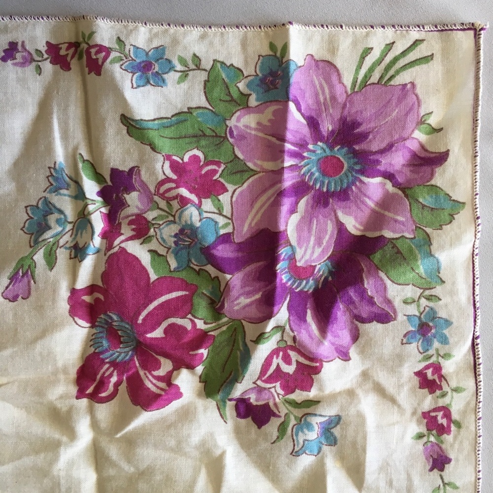 Vintage kerchief. Floral pattern.